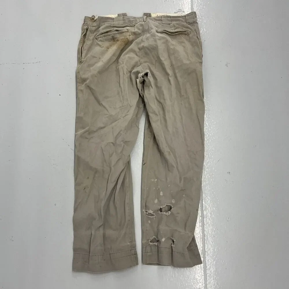 Vintage 60s Dickies Grey Sanforized Workwear Chinos 31x29 1960s True Vintage